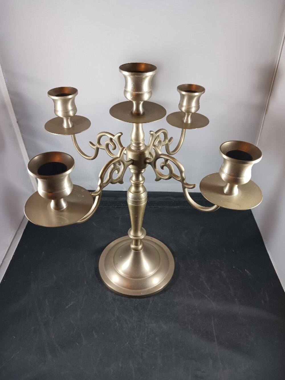 Vintage Baldwin Pewter Candlestick 5 Arm Candelabra 11.5" Made In USA